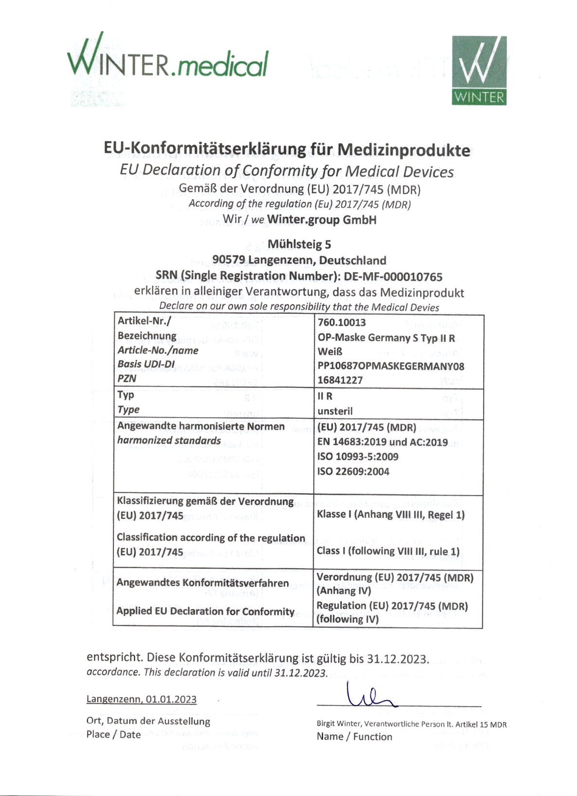 Medizinische Einweg OP-Masken 50 Stk. - Weiß