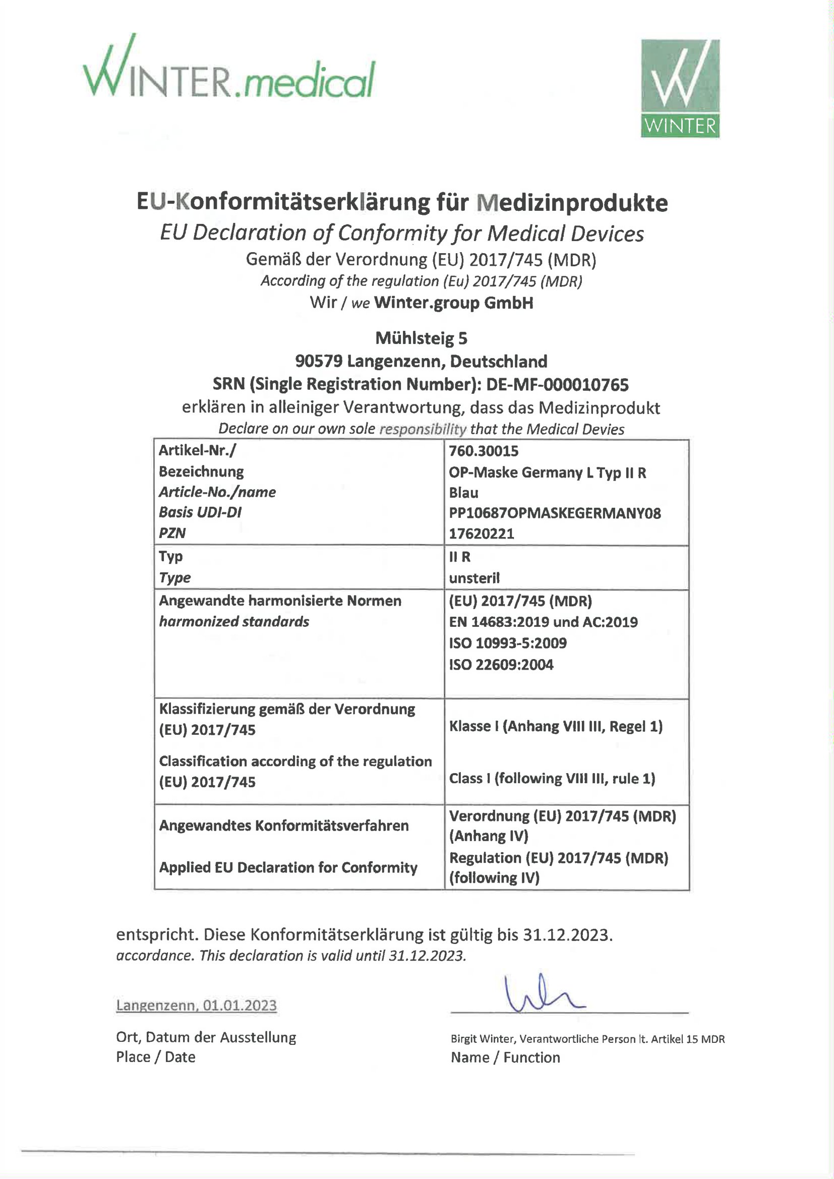 Medizinische Einweg OP-Masken 50 Stk. - Bunt