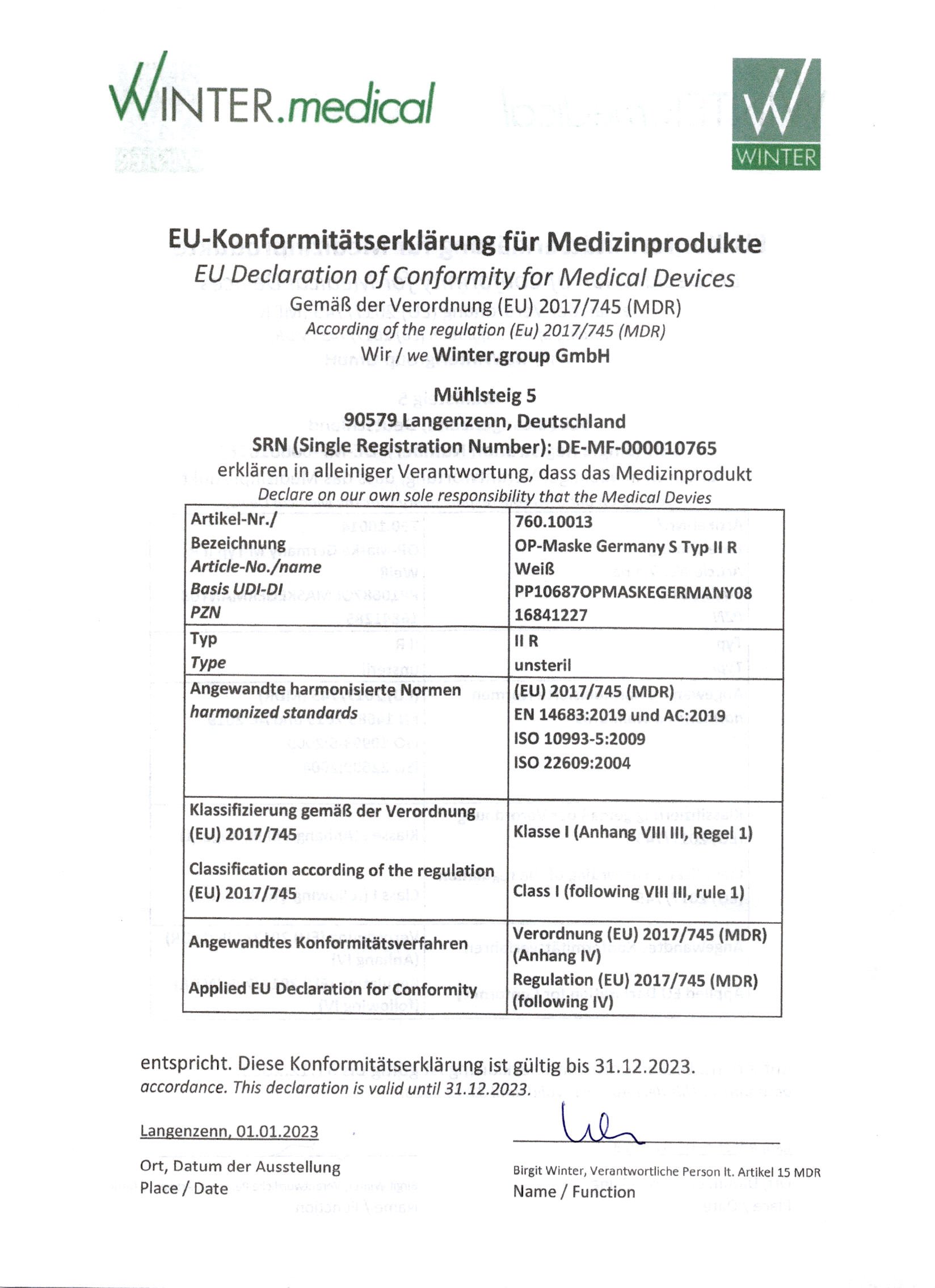 Medizinische Einweg OP-Masken 50 Stk. - Bunt